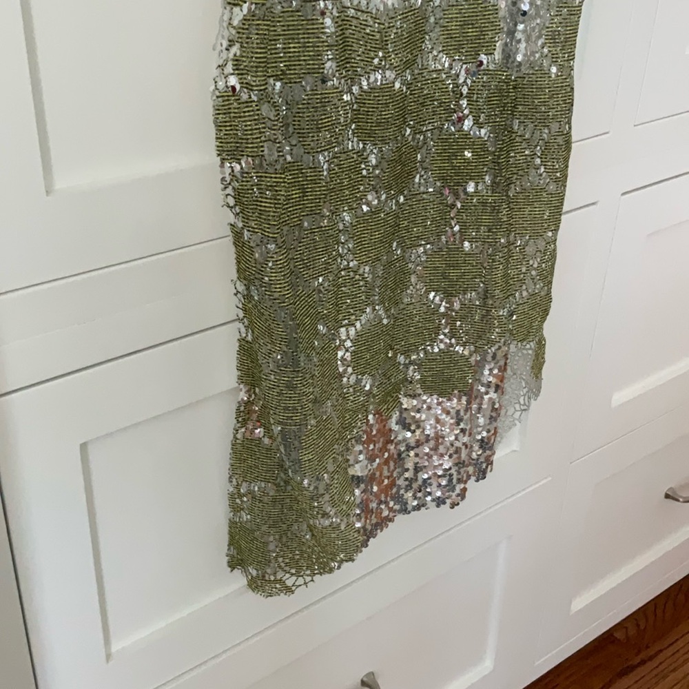 Zara Trafaluc Green and Silver Sequin Dress - Picture 5 of 16